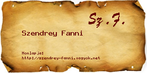 Szendrey Fanni névjegykártya