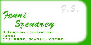 fanni szendrey business card